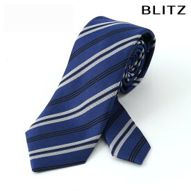 【BLITZ】 ネクタイ シルク 100% ブルー ホワイト メンズ ワイシャツ スーツ おしゃれ 紳士 シンプル ビジネス 仕事 結婚式 就活 人気 ギフト プレゼント 30代 40代 50代 60代 卒業式 [M便 1/5]
