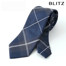 【BLITZ】 ネクタイ シルク 100% ブルー グレー ホワイト メンズ ワイシャツ スーツ おしゃれ 紳士 シンプル ビジネス 仕事 結婚式 就活 人気 ギフト プレゼント 30代 40代 50代 60代 卒業式 [M便 1/5]
