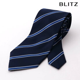 【BLITZ】 ネクタイ シルク混 ネイビー ブルー ホワイト メンズ ワイシャツ スーツ おしゃれ 紳士 シンプル ビジネス 仕事 結婚式 就活 人気 ギフト プレゼント 30代 40代 50代 60代 卒業式 [M便 1/5]