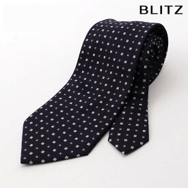 【BLITZ】 ネクタイ シルク混 ネイビー ホワイト レッド メンズ ワイシャツ スーツ おしゃれ 紳士 シンプル ビジネス 仕事 結婚式 就活 人気 ギフト プレゼント 30代 40代 50代 60代 卒業式 [M便 1/5]