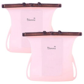 TBSラヴィット紹介 シリコン保存バッグ 哺乳瓶消毒 たためる 保存容器 シリコーン シリコンバッグ 2個 セット タッパー 食品保存袋 シリコン 保存袋 プラチナシリコーン 食品保存 容器 ジップロック 耐熱 冷凍 レンジ エコ 持ち運び Blomma ブロンマ 送料無料