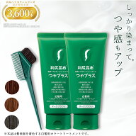 白髪用 利尻ヘアカラートリートメント つやプラス 150g×2本セット 毛染めブラシ（馬毛緑）付きセット / …