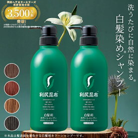白髪用 利尻カラーシャンプー お徳用500ml×2本セット / ヘアカラー 利尻昆布 白髪染め シャンプー ノンシリコン ノンジアミン 無添加 部分染め 全体染め 白髪カバー 色落ち 防止 白髪 髪 男性用 女性用 簡単 楽天ランキング1位