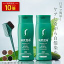 【今だけP10倍】白髪用 利尻ヘアカラートリートメント 200g×2本セット【毛染めブラシ(馬毛緑)付き】 ノンシリコン ノ…