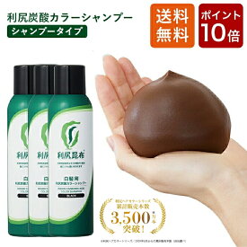【今だけP10倍】利尻炭酸カラーシャンプー 180g×3本セット ムラなく染まる 濃密泡 白髪染め 無添加 天然由来 植物由来 カラーリング ヘアカラー シャンプー 低刺激 利尻昆布 炭酸 敏感肌 ノンシリコン ダメージ 補修 臭わない ヘア ケア 全体染め 正規品