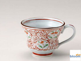 間取赤絵軽楽 マグカップ 美濃焼 ブルーム 日本製 陶器 食器 プレゼント 和食器 和風 赤絵