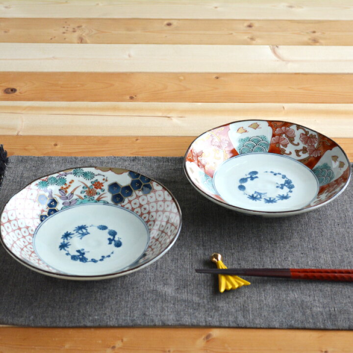 楽天市場】美濃焼 染錦古伊万里 深皿 20.5cm 和食器 深皿 カレー 