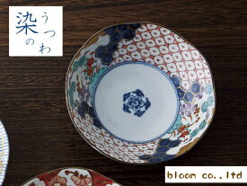 美濃焼 単売 ギフト対象外 間取錦草花中鉢【径16x高4.5cm】【bowl,made in japan】【染錦古伊万里】 風花 花凛 ブルーム