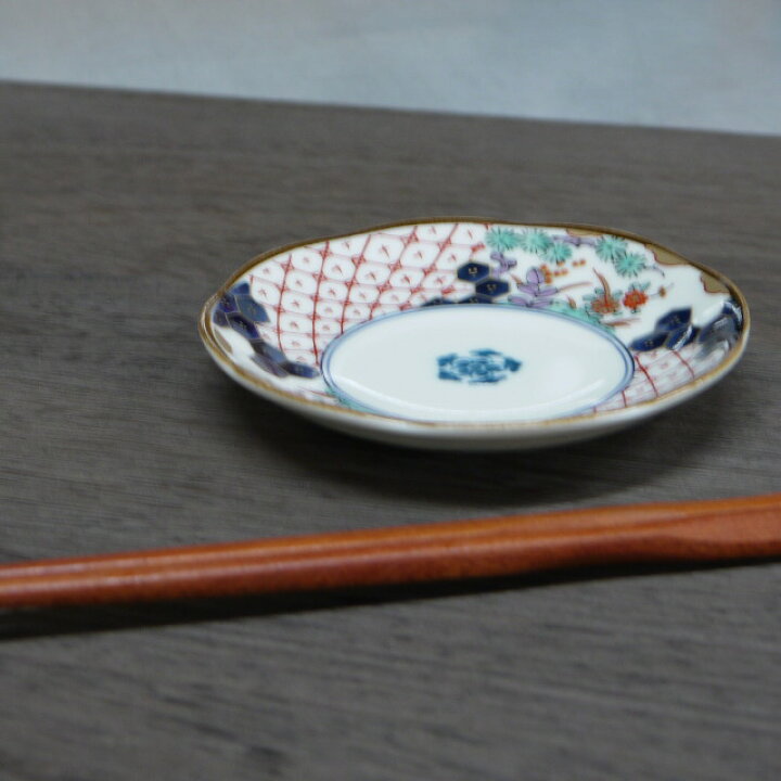 楽天市場】染錦古伊万里 小皿 間取錦草花 径12x高2cm美濃焼 和食器 