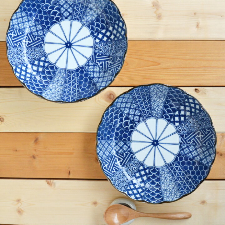楽天市場】美濃焼 染付祥瑞 深皿 21.5cm【径21.5x高3.5cm】藍 染付 器 