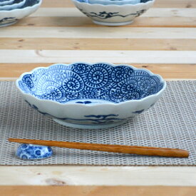 美濃焼 和食器 染付たこ唐草 深鉢 20．5cm サラダボウル風花 花凛 ブルーム