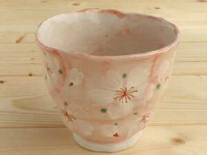 【美濃焼】やよい花湯呑(ピンク)径9x高8cm/180ml【さくら,桜,湯呑,花,訳あり,アウトレット,ブルームプラス】【bloom-plus】