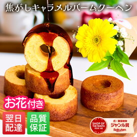 クリスマス ギフト 誕生日 花付き バームクーヘン 森の庭 5個 3個セット お花 花とお菓子 プレゼント お菓子 花とスイーツ 花 誕生日プレゼント プレゼント スイーツ 土日発送OK お祝い バースデー 誕生日 記念日 恋人 引き菓子 母の日 送料無料