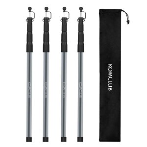 KOMCLUB �^�[�v�|�[�� �A���~�e���g�|�[�� �L�k�� �L�����v �|�[�� 4�p���i�K���� 85cm - 250cm���� ���a20mm-30mm 2�{/4�{�Z�b�g �X���C�h�� �������ߊȒP �g���s�v ���[�ܕt�� �L�����v/�A�E�g�h�A