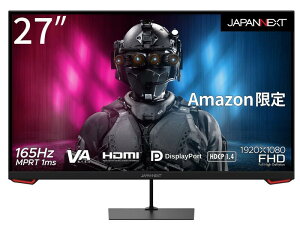 JAPANNEXT 27�C���` �Q�[�~���O���j�^�[ 165Hz 1ms �t��HD 1920x1080�𑜓x VA �p�l�� �f�B�X�v���C (HDMI/DisplayPort/VESA�Ή�/�u���[���C�g�J�b�g / ����p178°) JN-VG27FHD165