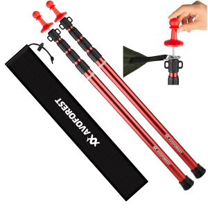 AVOFOREST �^�[�v�|�[�� �L�k�� �y�������ꂽ���b�N�\���z �A���~ �e���g�|�[�� ���a28mm (����81�`235cm) 4�p���i�K���� 2�{�Z�b�g �G���h�L���b�v �X���C�h�� �������ߊȒP �񂷂��� ��p���[�o