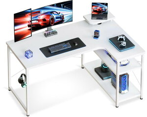 ODK ゲーミングデスク l字 パソコンデスク 幅90/110/130 デスク 机 desk 棚付き 在宅勤務 l字デスク ?子 勉強机 pcデスク ワーク ゲーム オフィス 組立簡単 右棚