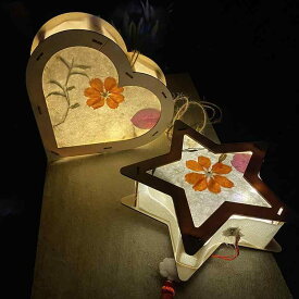 ランタン 手作りキット DIY うさぎ 月 木製 和風 中秋節 正月 手提げ 光る 花柄 紙提灯 イベント 工作 ハンドメイド 間接照明