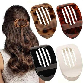 ヘアクリップ レディース バンスクリップ セット マット 髪留め ヒョウ柄 シンプル 跡がつきにくい まとめ髪