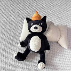 ぬいぐるみ 猫 男女兼用 おもちゃ 人形 ギフト 柔らかい かわいい ブラック 48cm