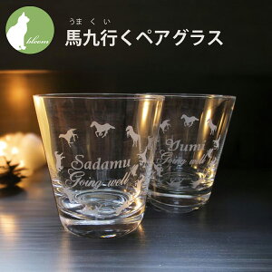 グラス ペア 名入れ 馬九行くグラス 結婚祝い 銀婚式 金婚式 結婚記念日 バレンタインデー 誕生日 名入り マイグラス 縁起 幸運 人気 プレゼント ギフト 贈り物 馬九頭 馬9頭 うまくいくグラ