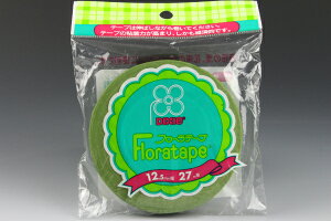 �z�ԁE�A�[�g�t�����[�p�e�[�v �t���[���e�[�v ��12.5mm×27m�� ���C�g�O���[���y�l�R�|�X�zArt Flower Tapes Flora Tape, W=12.5mm×L=27m, Light Green