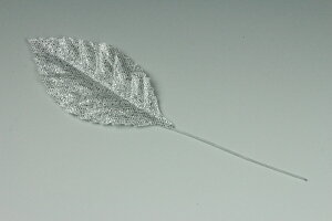 �z�ԁE�A�[�g�t�����[�p���[�t �o�����[�t �����T�e�� �V���o�[ 10������y�l�R�|�X�zArt Flower Various Leaves Rose Leaf, Lame Satin, Silver, 10 Pieces