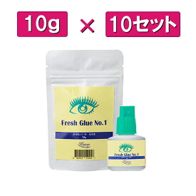 【お得な10点セット】フレッシュグルー NO1 10g まつげエクステ グルー プロ用 アイリスト用 マツエクグルー 超速乾 持続性抜群 最大5週間の持続力 セルフ お試し 付け足し アルミチャック 保存袋 パウチ 乾燥剤 穴あけ ピン付き ボリュームラッシュ シングルラッシュ