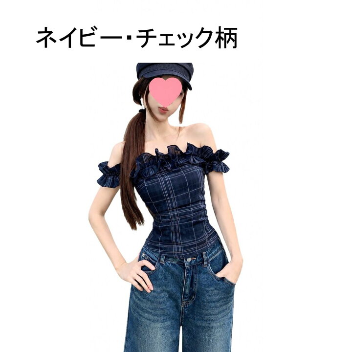 楽天市場】オフショルダー ブラウス レディース チェック柄 フリル 