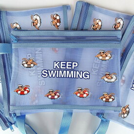 Seven Swimmer メッシュポーチ　 2ポケット 2段式　大容量