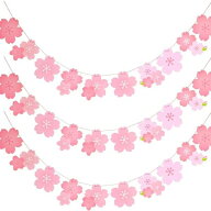 ガーランド 桜 おしゃれ 花 紙ガーラント ペーパーフラワー飾り春 3本入 長さ約2.3m/本 ひな祭り ガーラ…