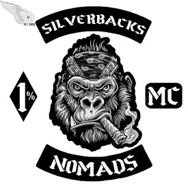 1%er MC モーターサイクルクラブパッチ NOMAD SILVERBACK アイロンパッチ チョッパー イージーライダース ヘルズエンジェルス アメリカン ダイナ ソフテイル ツーリング スポーツスター Harley Davidson 81 support Hells Angels　ハーレー　ワッペン