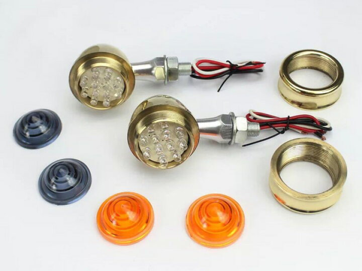 楽天市場】真鍮 LEDウィンカー 4個 ブラス ビンテージ BRASS ハーレー 