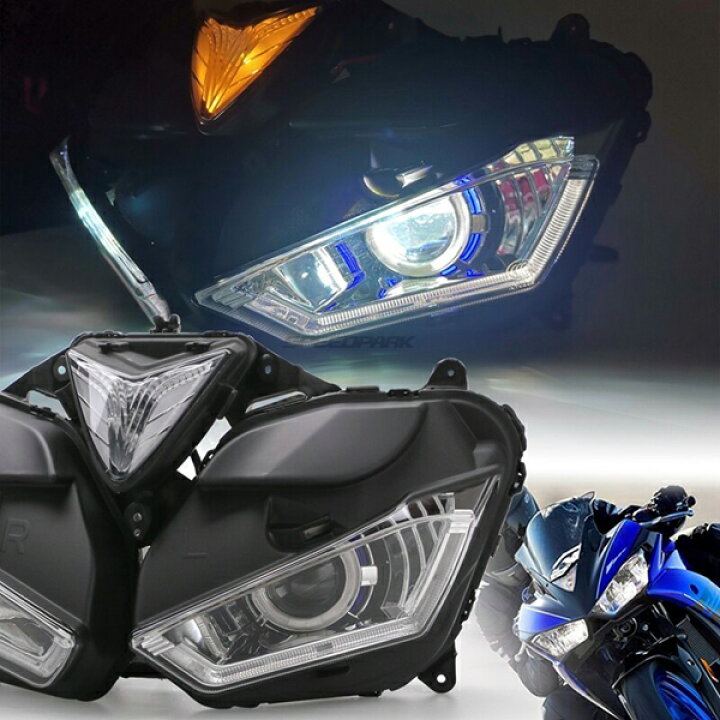 楽天市場】ヤマハ YZF R25 R3 2013-2017 ヘッドライト エンジェルアイ 