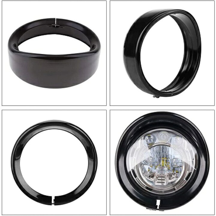 ヘッドライト ハーレー5 ''ヘッドライトトリムリングバイザースタイルブラックFXST 3 4 4'' 5 331688 Black FXST Harley Headlight Ring