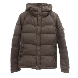 エム/M HOODIE DOWN JACKET フーディー ダウン ブルゾン ジャケット サイズ メンズS ブラウン ランクB 42C24【中古】