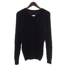 ジュンハシモト/JUN HASHIMOTO CABLE V NECK KNIT ニット サイズ メンズ2 ブラック ランクB 10C24【中古】