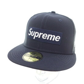 シュプリーム/SUPREME 23SS ×NEW ERA Box Logo Mesh ロゴ メッシュ キャップ サイズ ユニセックス57.7cm ネイビー ランクN 41C24【中古】