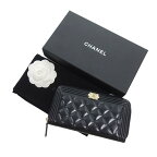 シャネル/CHANEL ボーイシャネル ラウンドファスナー 長財布 22番台 ラメ ウォレット サイズ ユニセックス表記なし ブラック ランクA 82C24【中古】