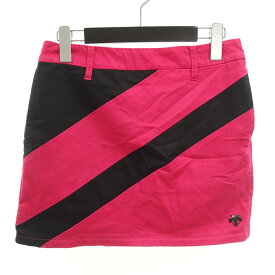 デサント/DESCENTE GOLF ゴルフ カッティングデザイン スカート サイズ レディースM ピンク×ブラック ランクB 21D24【中古】