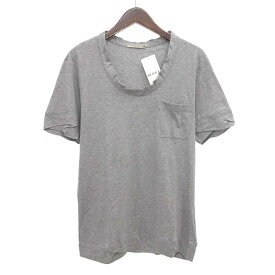 ボッテガヴェネタ/BOTTEGA VENETA ポケット コットン 半袖 カットソー Tシャツ サイズ メンズ48 グレー ランクA 91D24【中古】