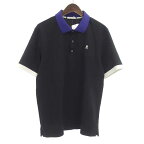 マークアンドロナ/MARKLONA GOLF ゴルフ スカル 刺繍 ポロシャツ Tシャツ サイズ メンズ50 ブラック ランクB 52D24【中古】