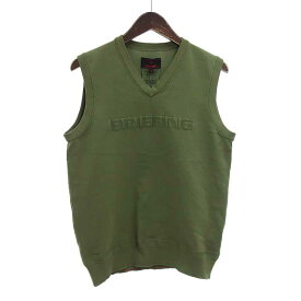 ブリーフィング/BRIEFING 23SS MS WR V NECK KNIT VEST ゴルフ ニット ベスト サイズ メンズM カーキ ランクN 12D24【中古】