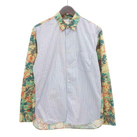 コムデギャルソンシャツ/COMME DES GARCONS SHIRT 14SS Disney ミッキーマウス 迷彩 カモフラジュ柄 ストライプ シャツ サイズ メンズXS カモ/マルチカラー ランクA 31E24【中古】