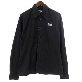 ディーアンドジー/D&G 胸ロゴ 長袖 コットン シャツ サイズ メンズ48 ブラック ランクC 72E24【中古】