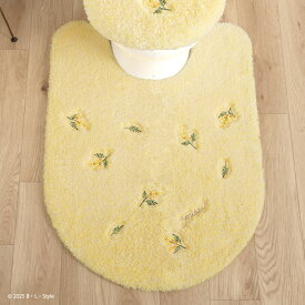 トイレマット 「スイートミモザ」 イエロー 単品販売 [ ミモザ 黄色 風水 トイレタリー ふわふわ ボタニカル アカシア 花柄 上品 可愛い 華やか 北欧風 春 新生活 おしゃれ 滑り止め加工 洗える SDS yorisou センコー senko 60×60cm 80×60cm ]24SS