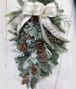 直径70cm ナチュラルオブ・スワッグ大きなスワッグ・CT触媒のスワッグ・造花のリースグリーのスワッグ・モミのリースクリスマスリース・お祝い・誕生日結婚祝い・ブライダル・ウエルカム