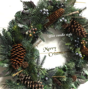 豪華に50cm・グリーン・クリスマス送料無料・CT触媒・CT触媒のリース・造花のリースグリーのリース・モミのリースクリスマスリース・お祝い・誕生日結婚祝い・ブライダル・ウエルカムボ