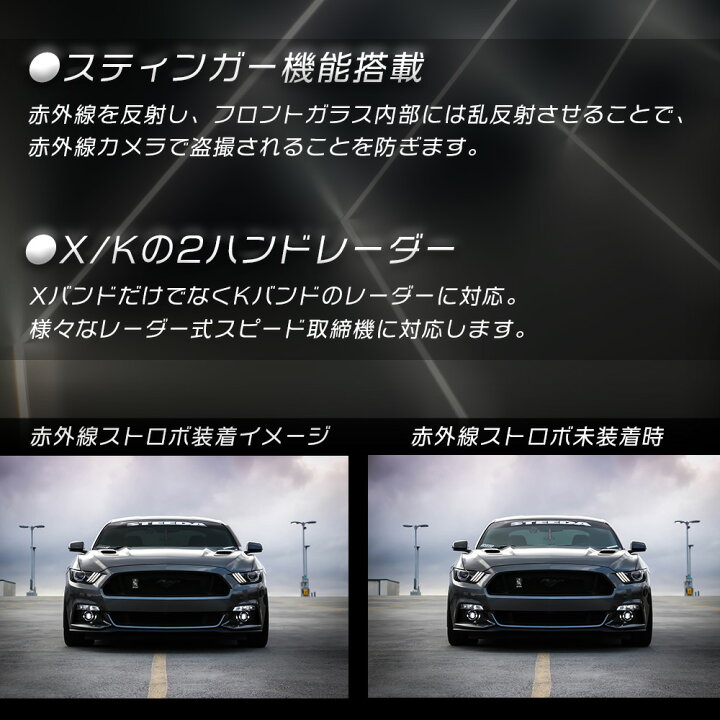 楽天市場】MARUHAMA STINGER-5 赤外線ストロボ搭載レーダー探知機 