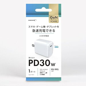 HIDISC PD30W�Ή� USB�[�d�� �X�}�z�E�Q�[���@�E�^�u���b�g���}���[�d�ł��� USB-C x1 HD-AC1P30WH
